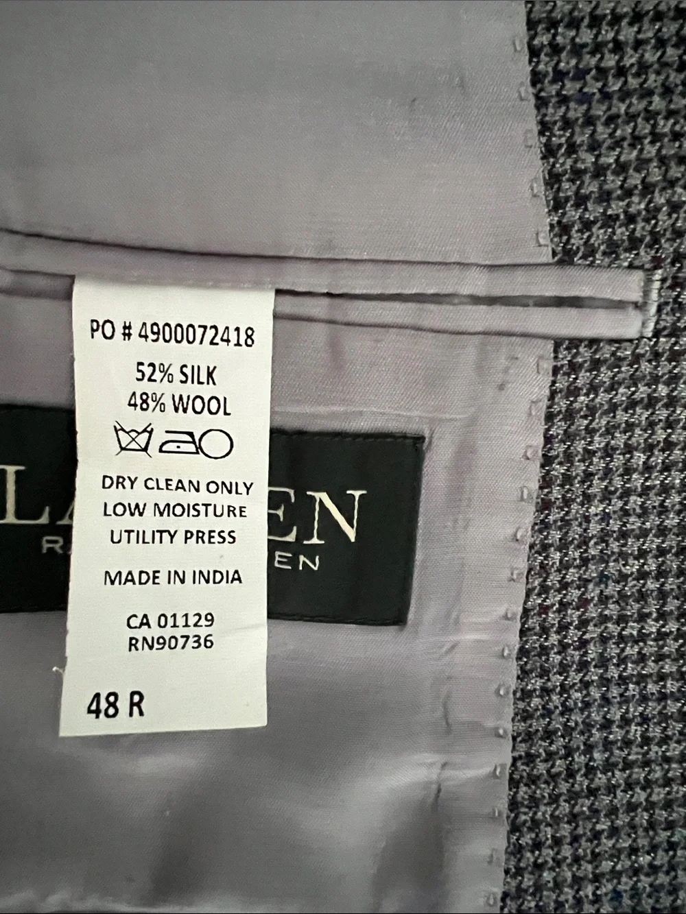 Silk &  Wool Ralph Lauren Blazer - Blue & Gray
